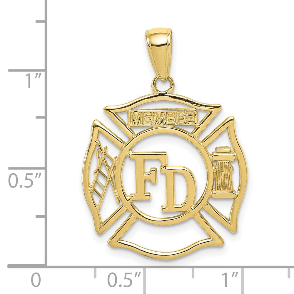 10K Yellow Gold Fd Member In Shield Pendant
