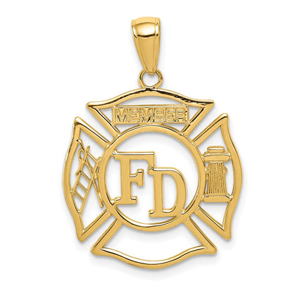 10K Yellow Gold Fd Member In Shield Pendant