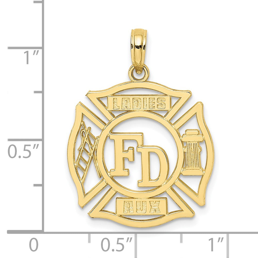 10K Yellow Gold Fd Ladies Aux In Shield Charm