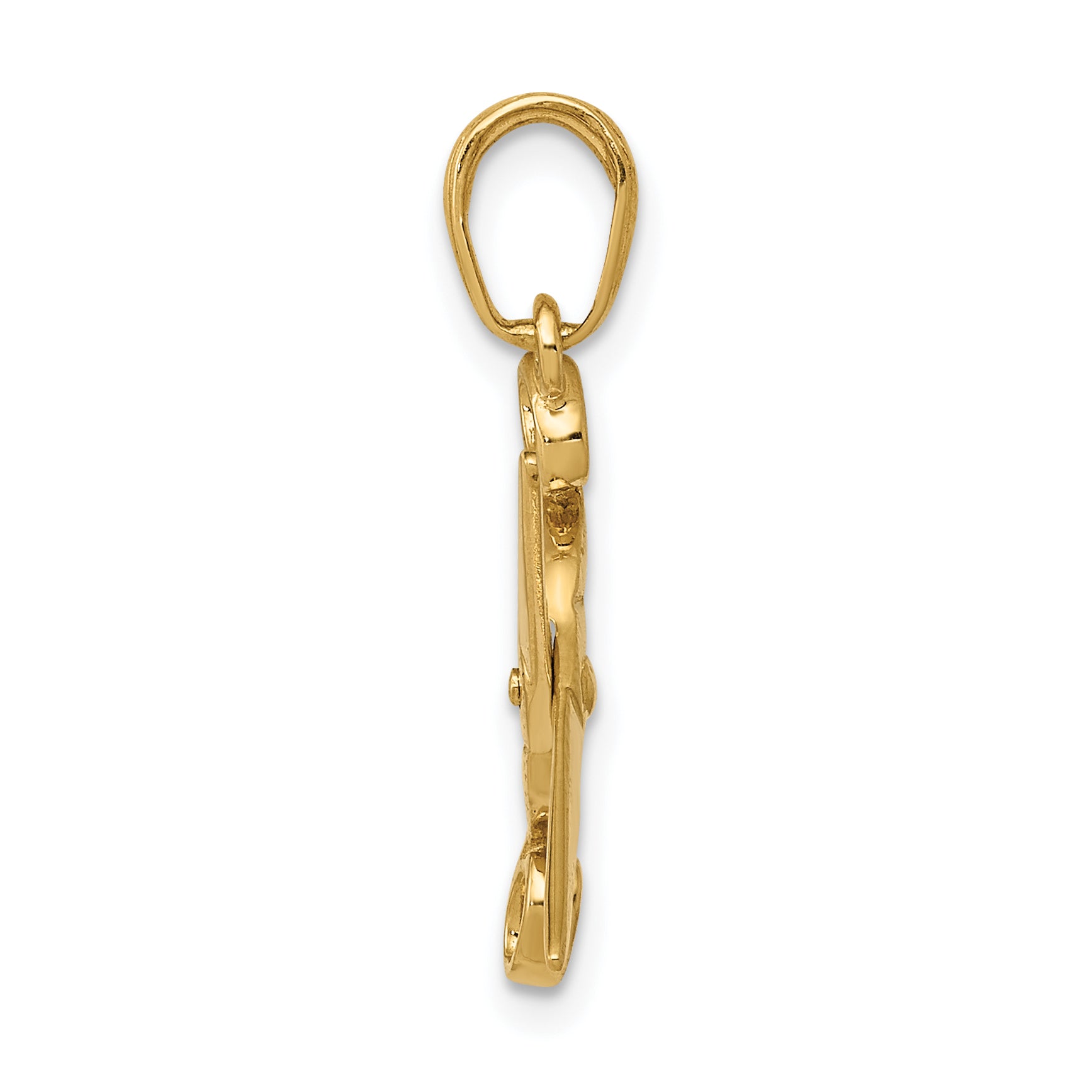 10K Yellow Gold 3-D Moveable Scissors Pendant