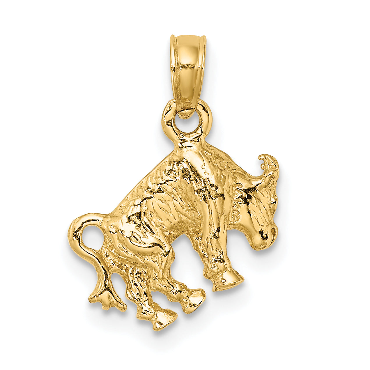 10K Yellow Gold 10K 3-D Taurus Zodiac Pendant