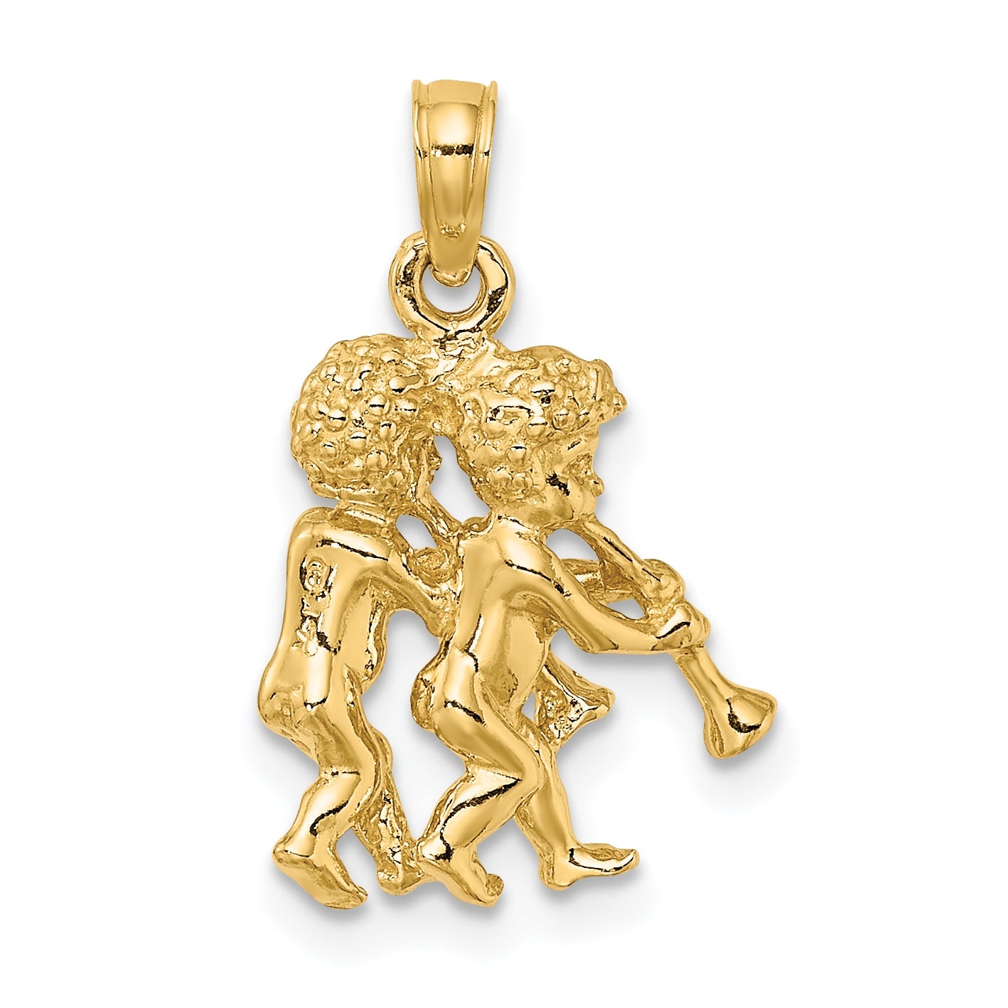 10K Yellow Gold 10K 3-D Gemini Zodiac Pendant