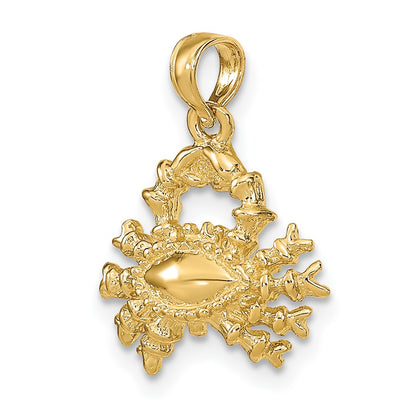 10K Yellow Gold 10K 3-D Cancer Zodiac Pendant