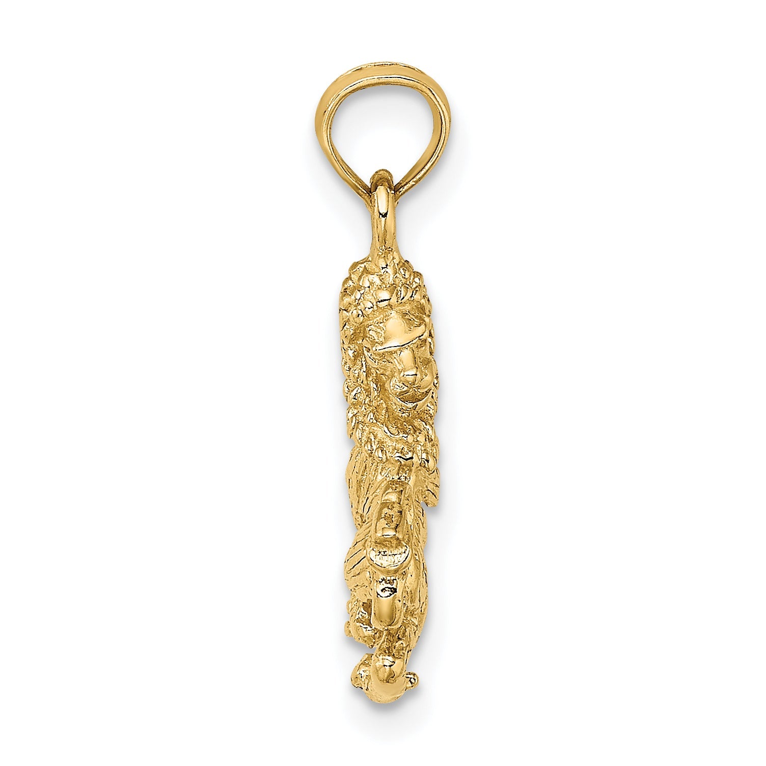 10K Yellow Gold 10K 3-D Leo Zodiac Pendant