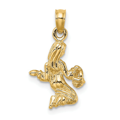 10K Yellow Gold 10K 3-D Virgo Zodiac Pendant