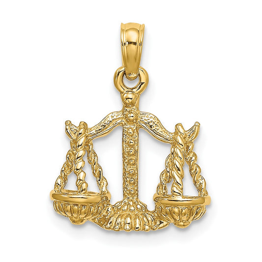 10K Yellow Gold 10K 3-D Libra Zodiac Pendant