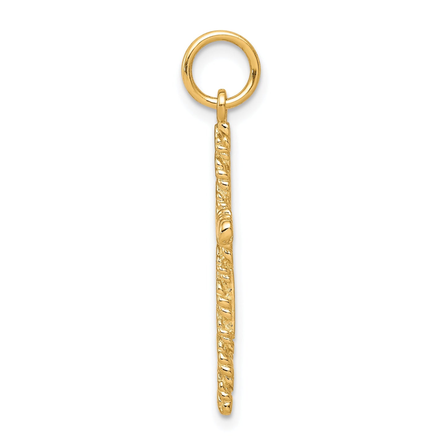 10k Yellow Gold Nugget Cross Charm