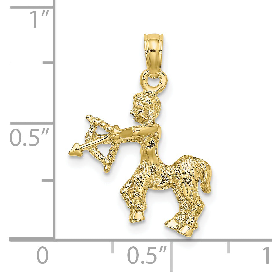 10K Yellow Gold 10K 3-D Sagittarius Zodiac Pendant