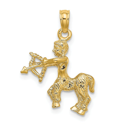 10K Yellow Gold 10K 3-D Sagittarius Zodiac Pendant