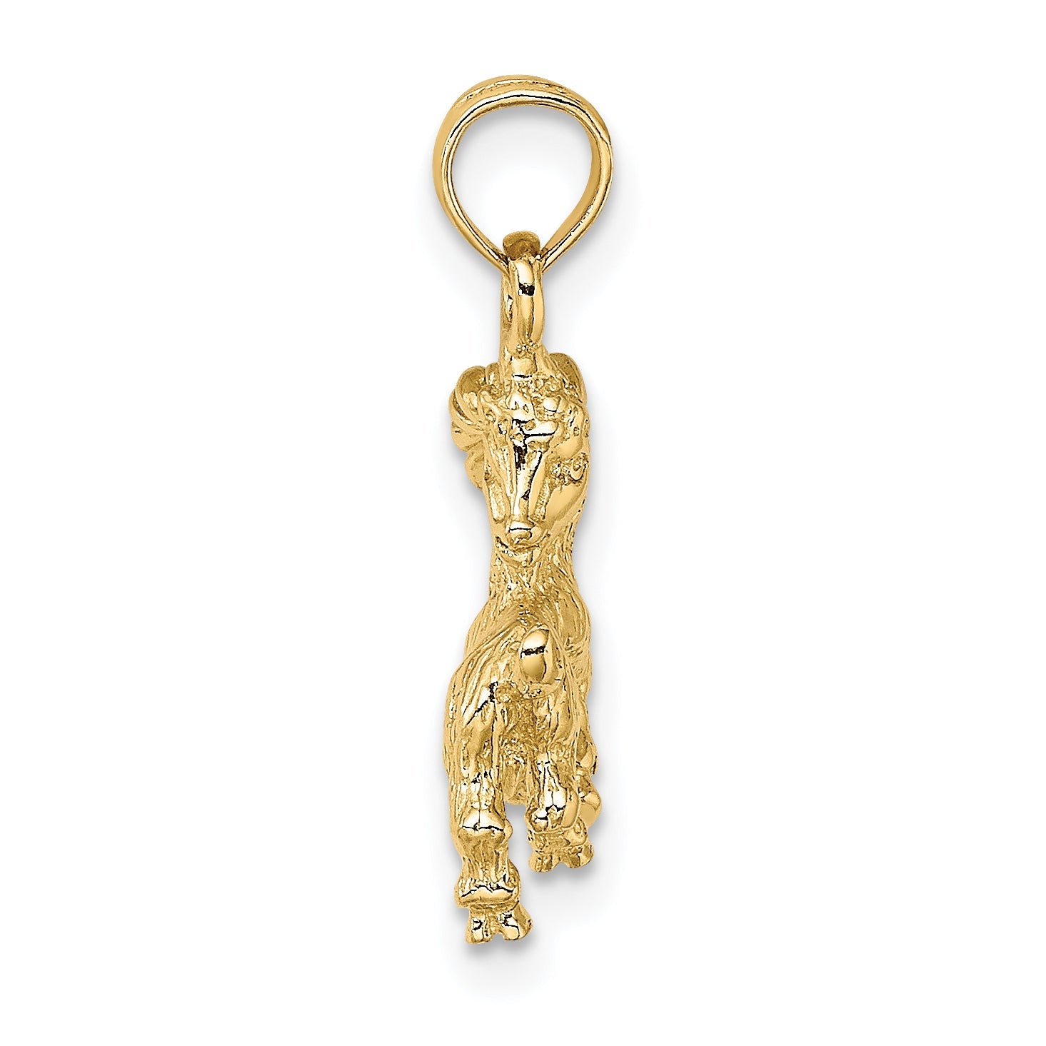 10K Yellow Gold 10K 3-D Capricorn Zodiac Pendant
