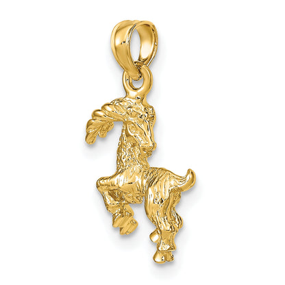 10K Yellow Gold 10K 3-D Capricorn Zodiac Pendant
