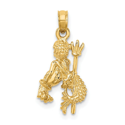 10K Yellow Gold 10K 3-D Aquarius Zodiac Pendant