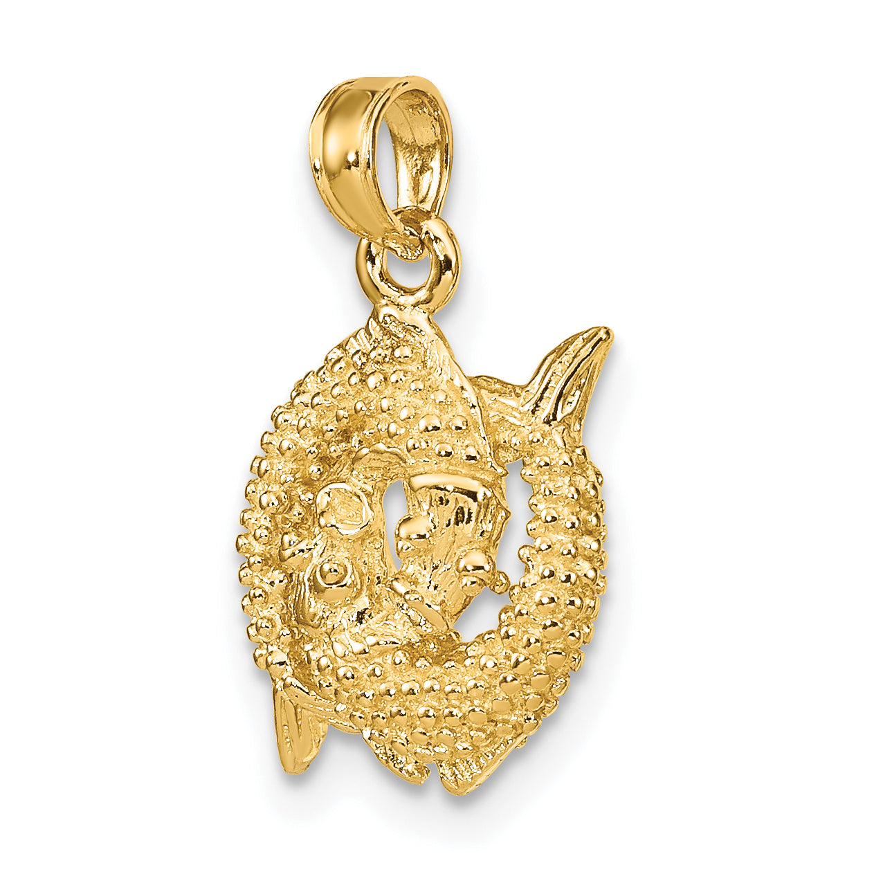 10K Yellow Gold 10K 3-D Pisces Zodiac Pendant