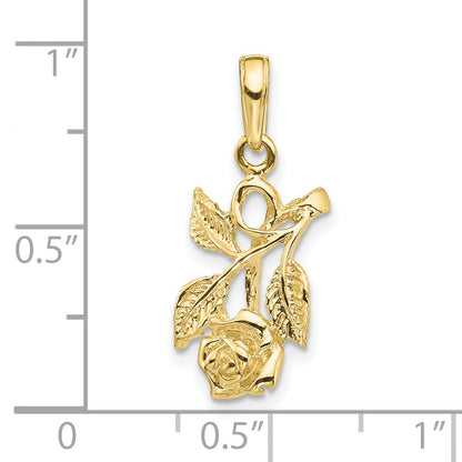 10K Yellow Gold Rose Pendant