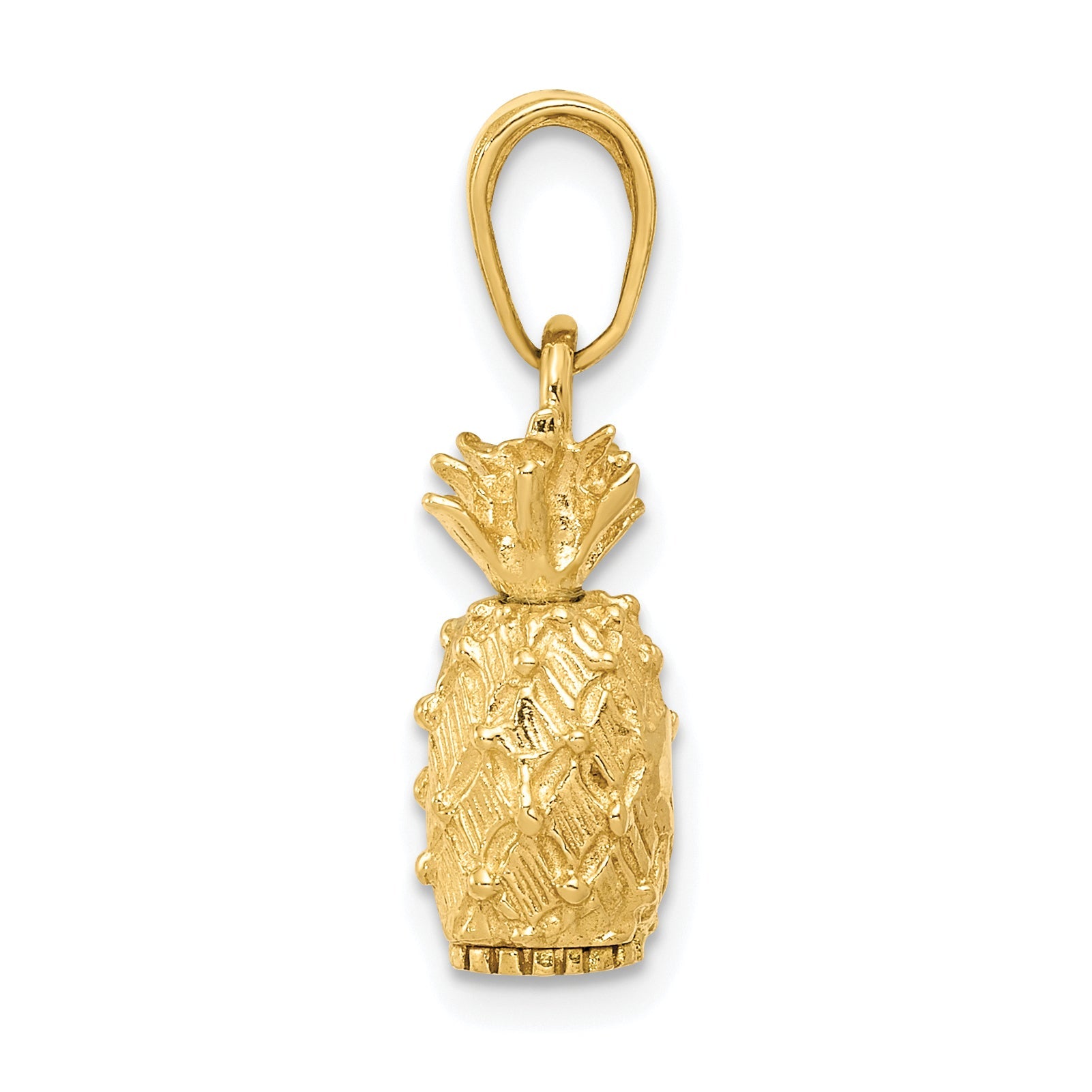 10K Yellow Gold 3-D Pineapple Pendant