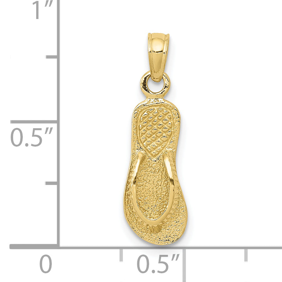 10K Yellow Gold Single Flip-Flop Pendant