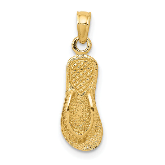 10K Yellow Gold Single Flip-Flop Pendant