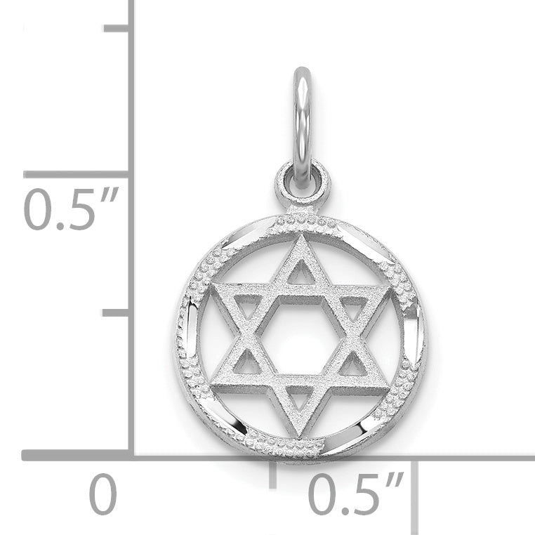 10K White Gold 10K Star Of David Charm