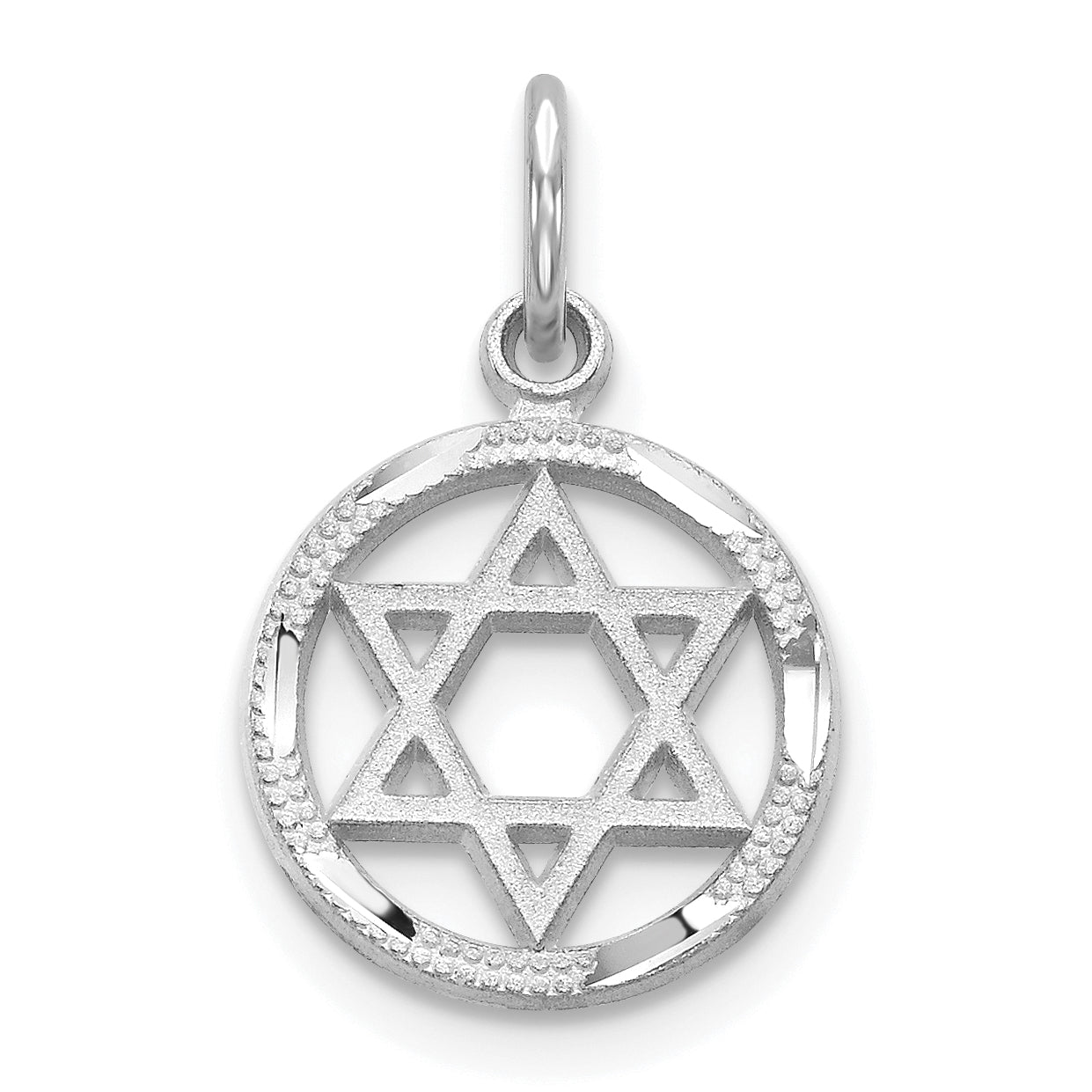 10K White Gold 10K Star Of David Charm