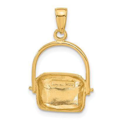 10K Yellow Gold 2-D Large Nantucket Basket Pendant