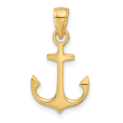 10K Yellow Gold Anchor Pendant