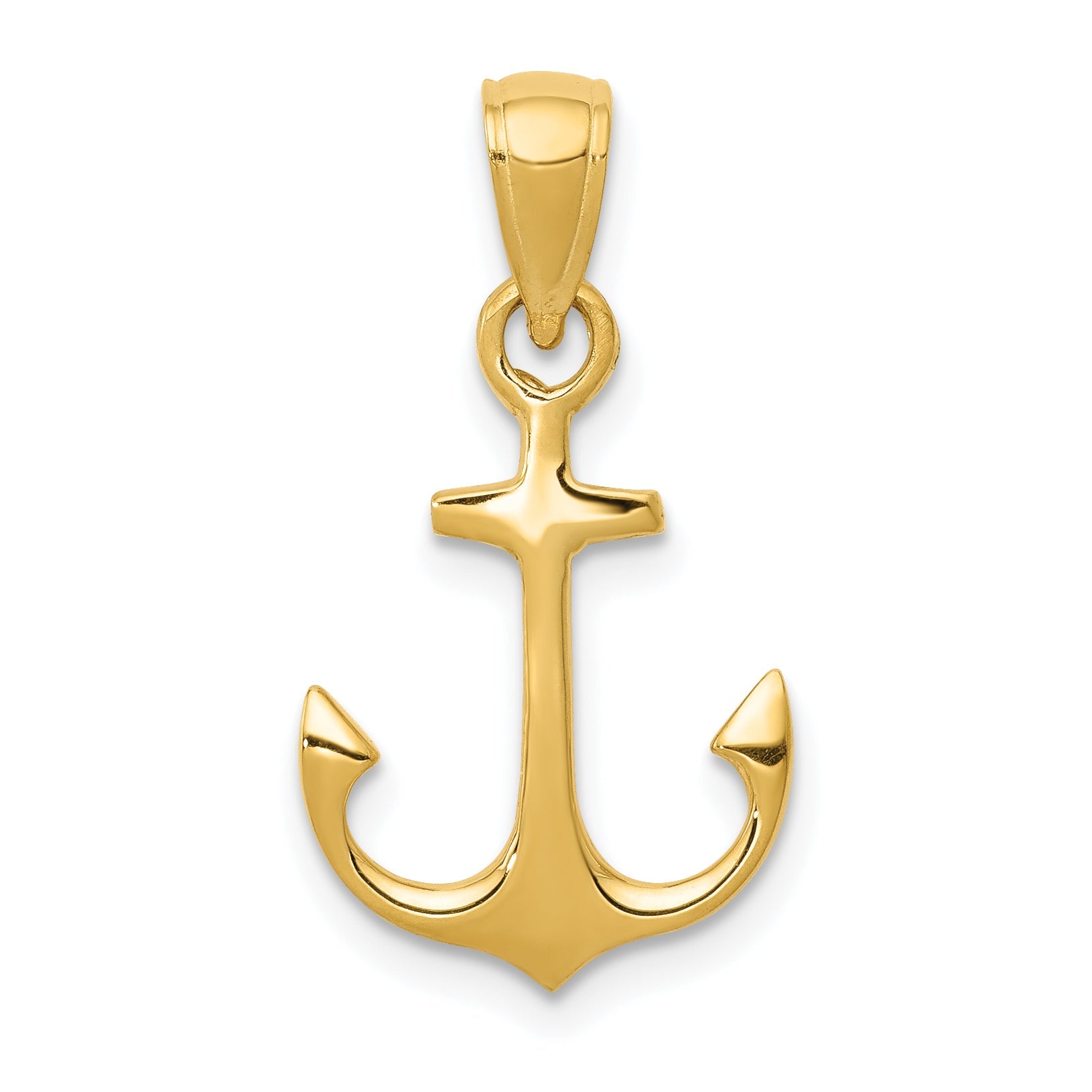 10K Yellow Gold Anchor Pendant