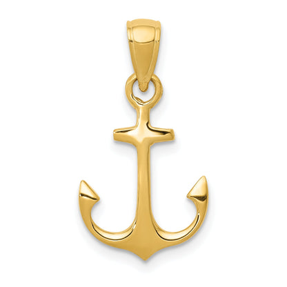 10K Yellow Gold Anchor Pendant