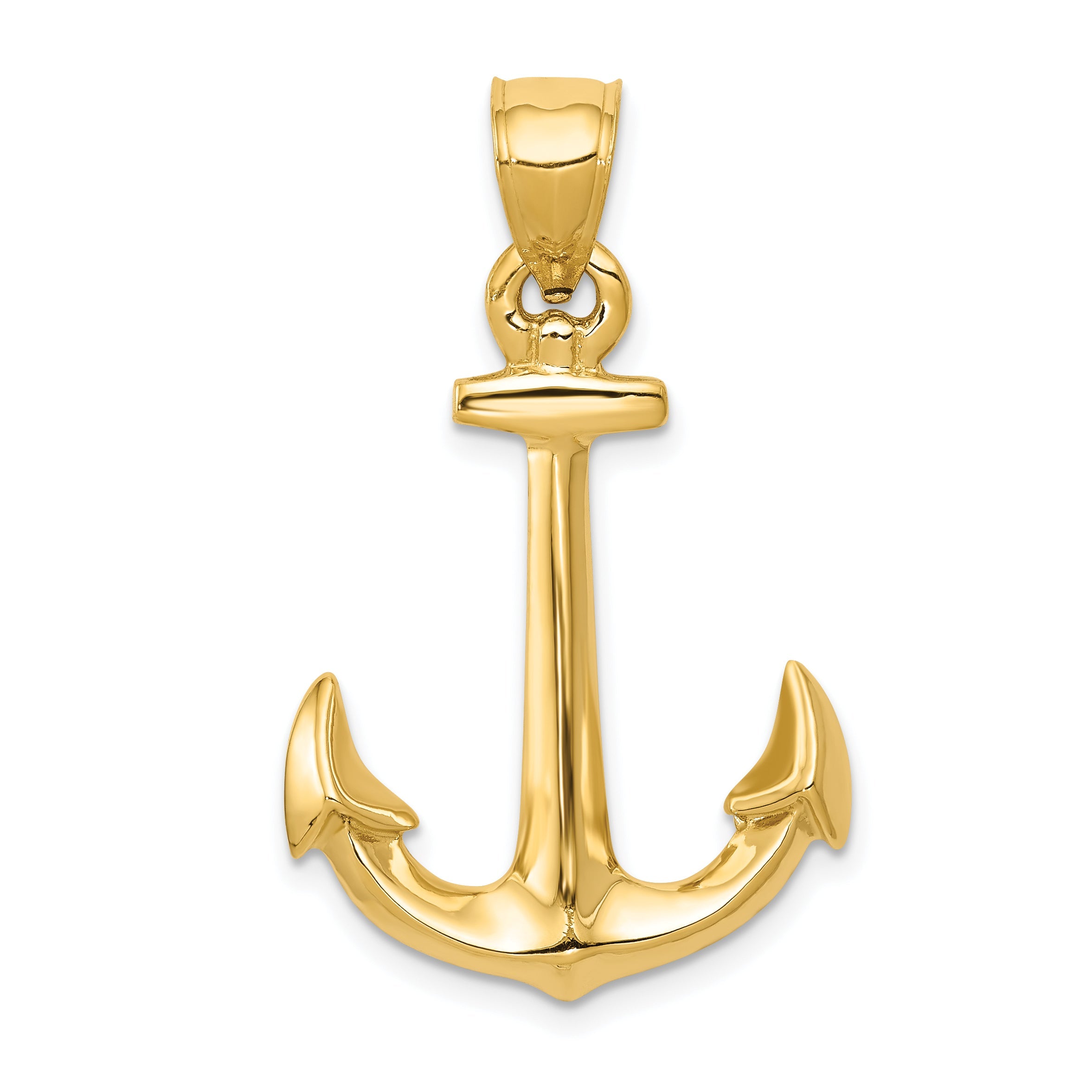 10K Yellow Gold 10K 3-D Anchor Pendant
