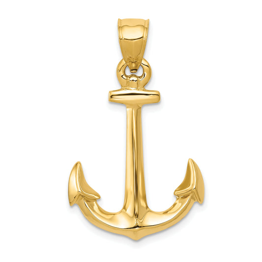 10K Yellow Gold 10K 3-D Anchor Pendant