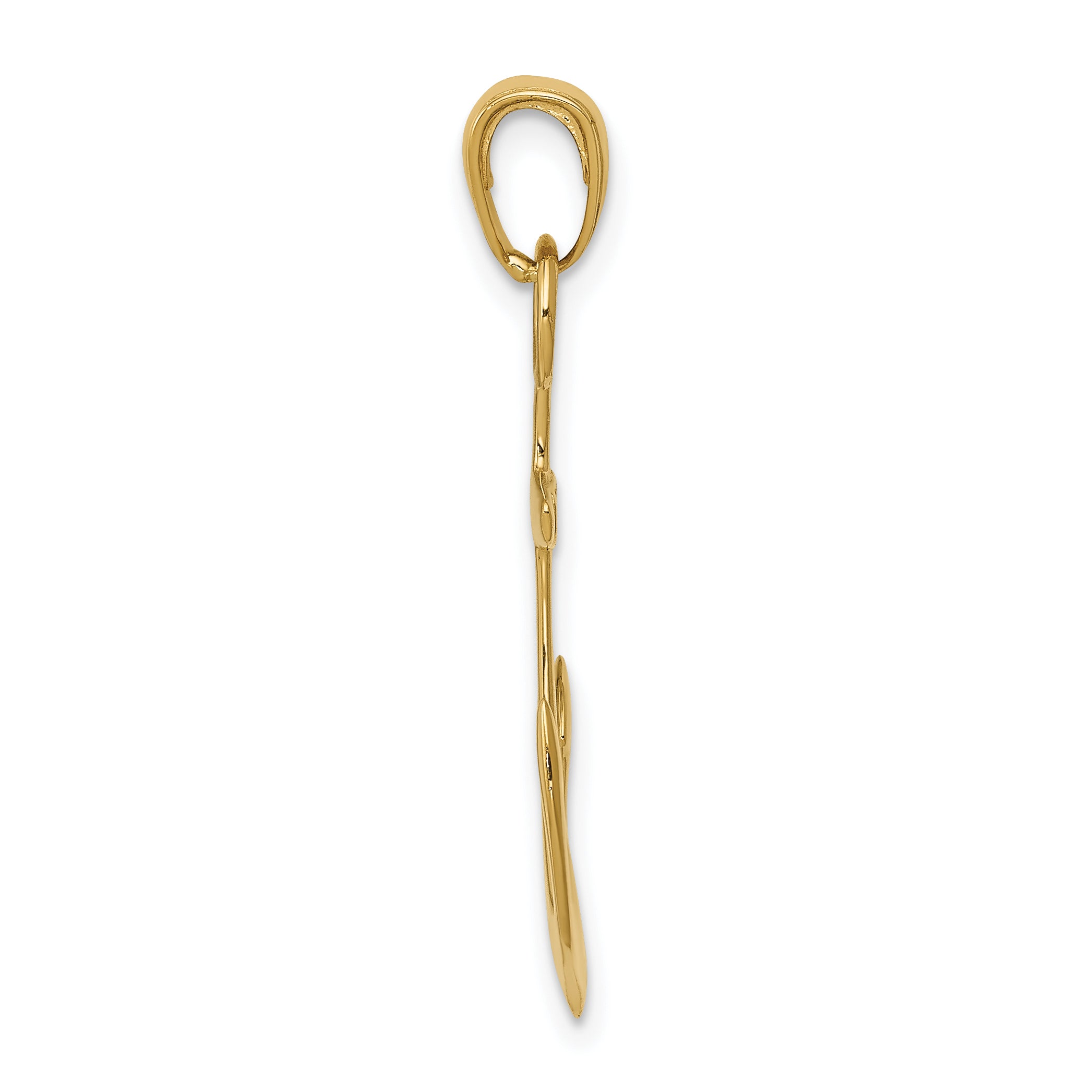10K Yellow Gold 3-D Anchor Pendant
