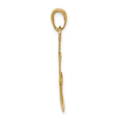 10K Yellow Gold 3-D Anchor Pendant