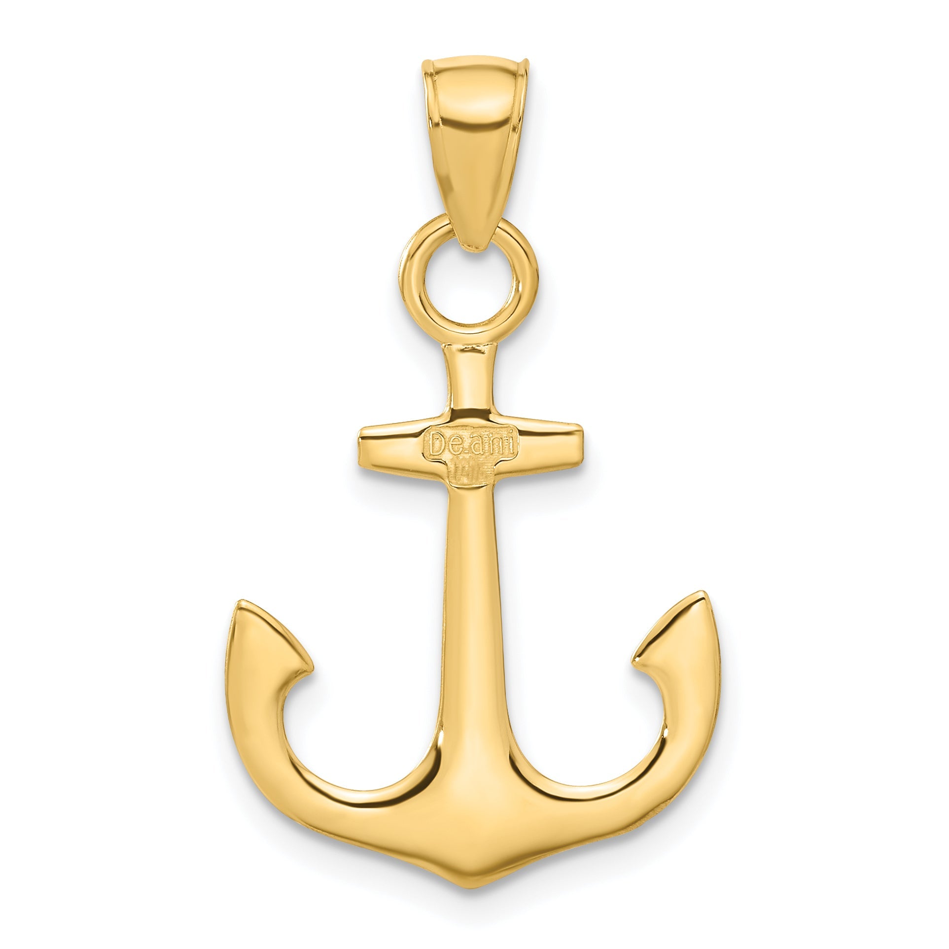 10K Yellow Gold 3-D Anchor Pendant