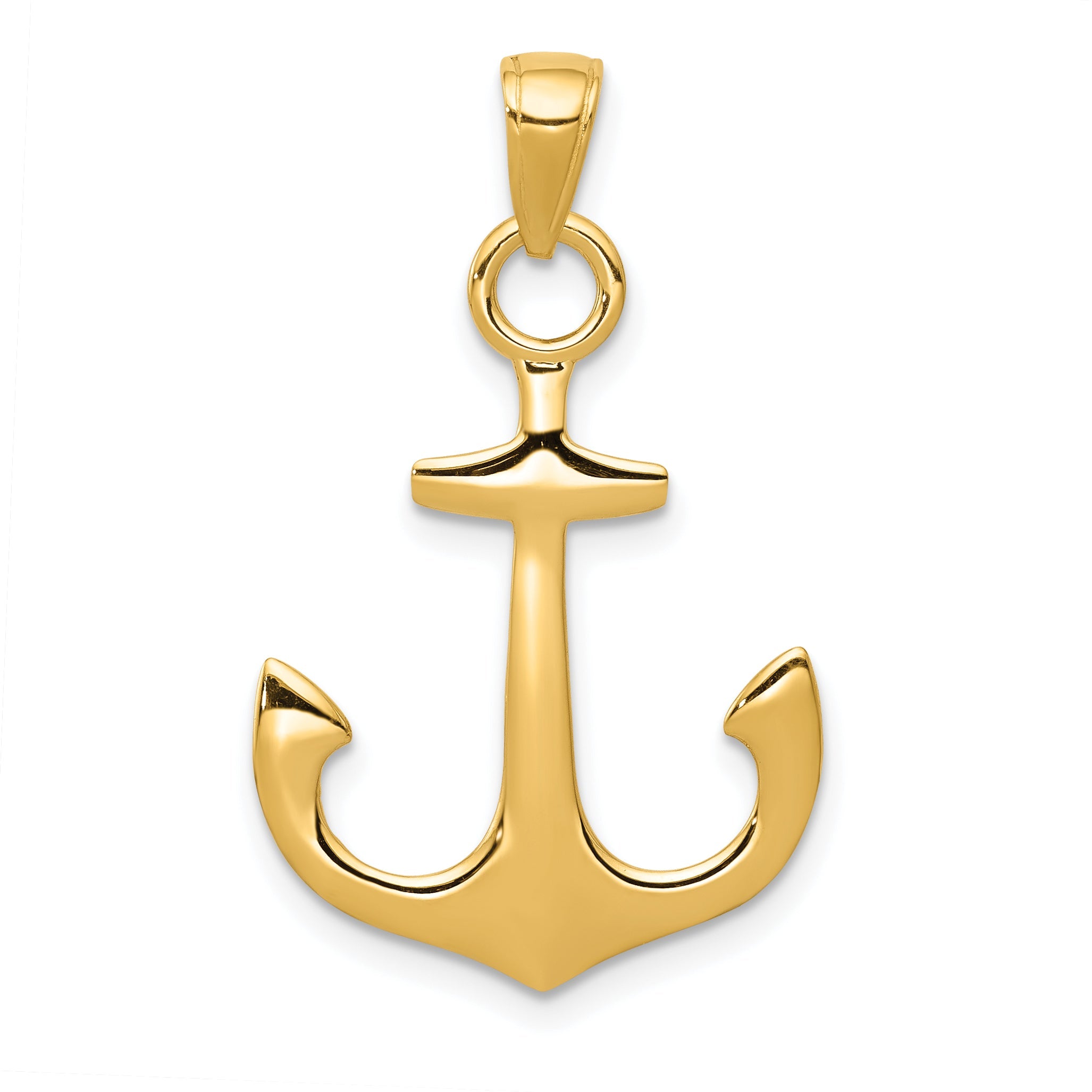 10K Yellow Gold 3-D Anchor Pendant