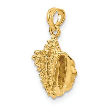 10K Yellow Gold Conch Shell Pendant