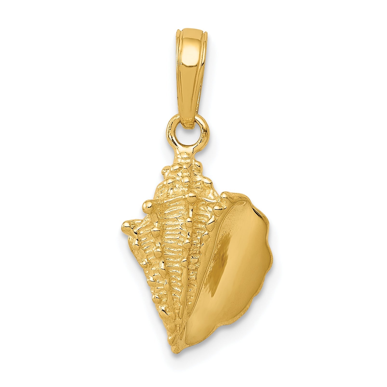 10K Yellow Gold Conch Shell Pendant