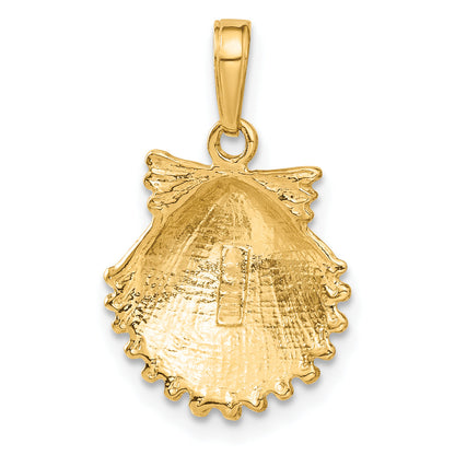 10K Yellow Gold Scallop Shell Pendant