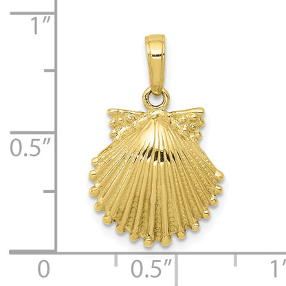 10K Yellow Gold Scallop Shell Pendant
