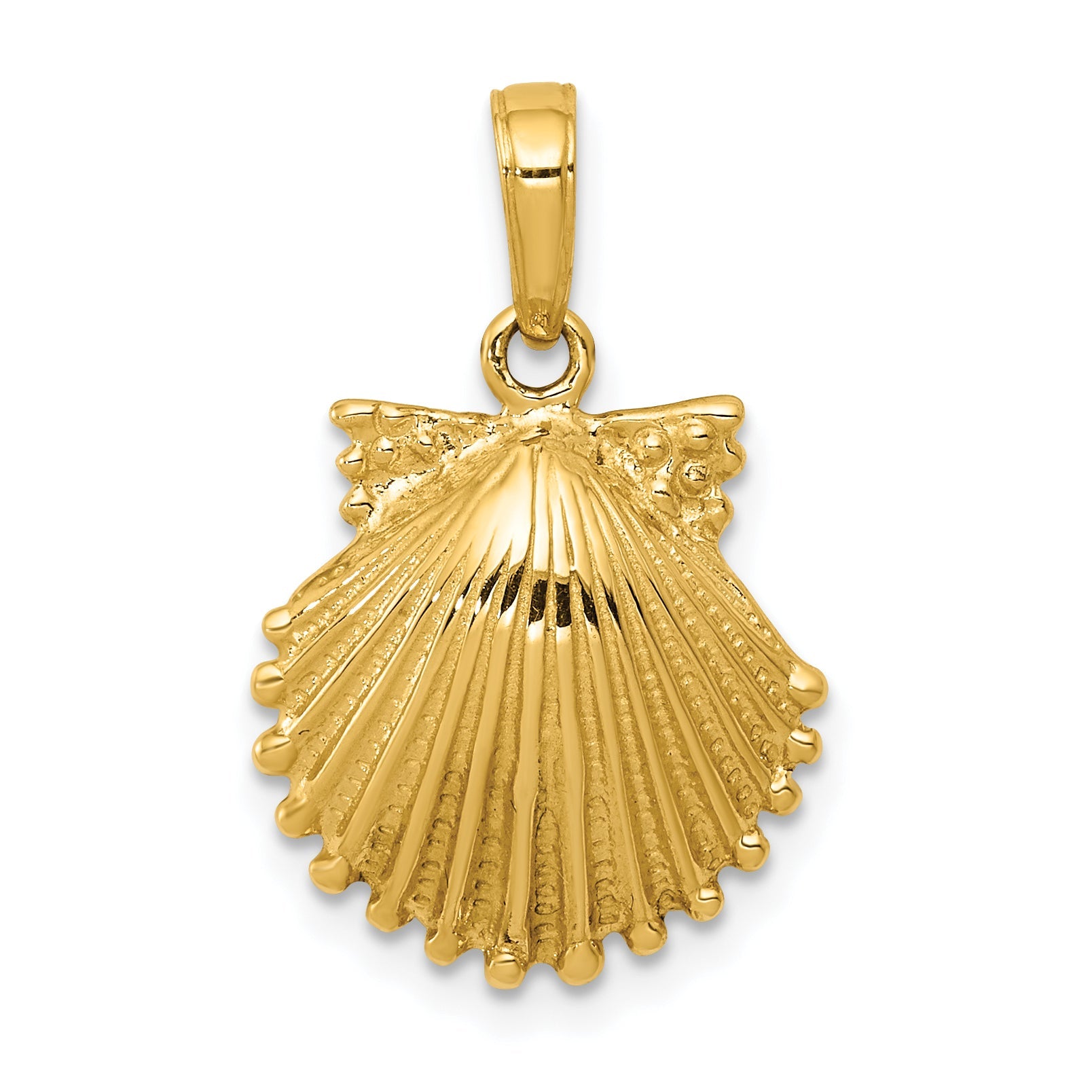 10K Yellow Gold Scallop Shell Pendant