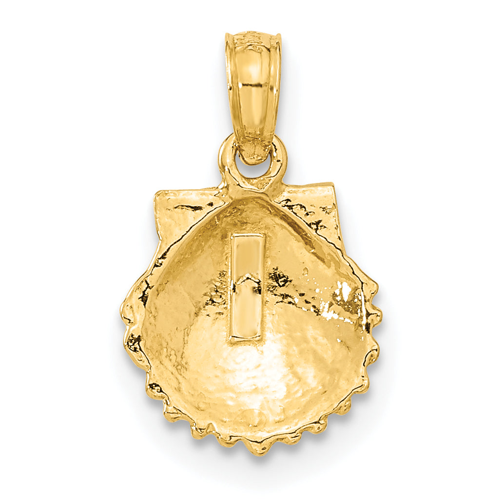 10K Yellow Gold Scallop Shell Pendant