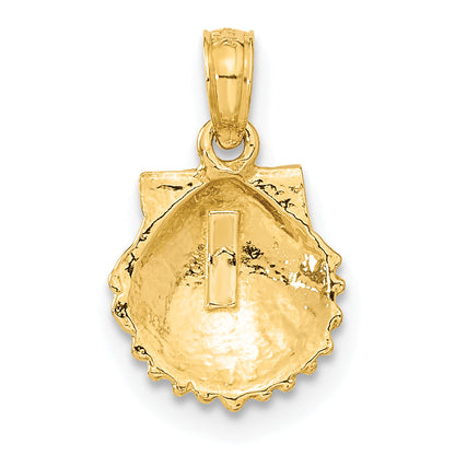 10K Yellow Gold Scallop Shell Pendant