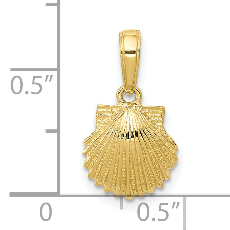 10K Yellow Gold Scallop Shell Pendant