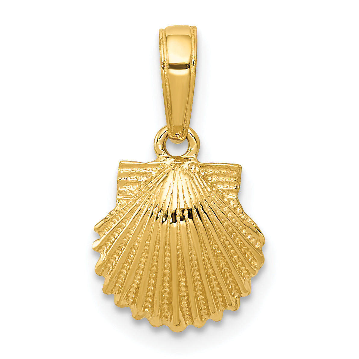 10K Yellow Gold Scallop Shell Pendant