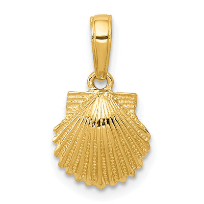 10K Yellow Gold Scallop Shell Pendant
