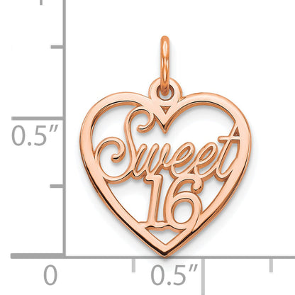 10K Rose Gold 10K Sweet 16 Charm