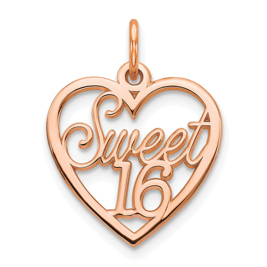 10K Rose Gold 10K Sweet 16 Charm