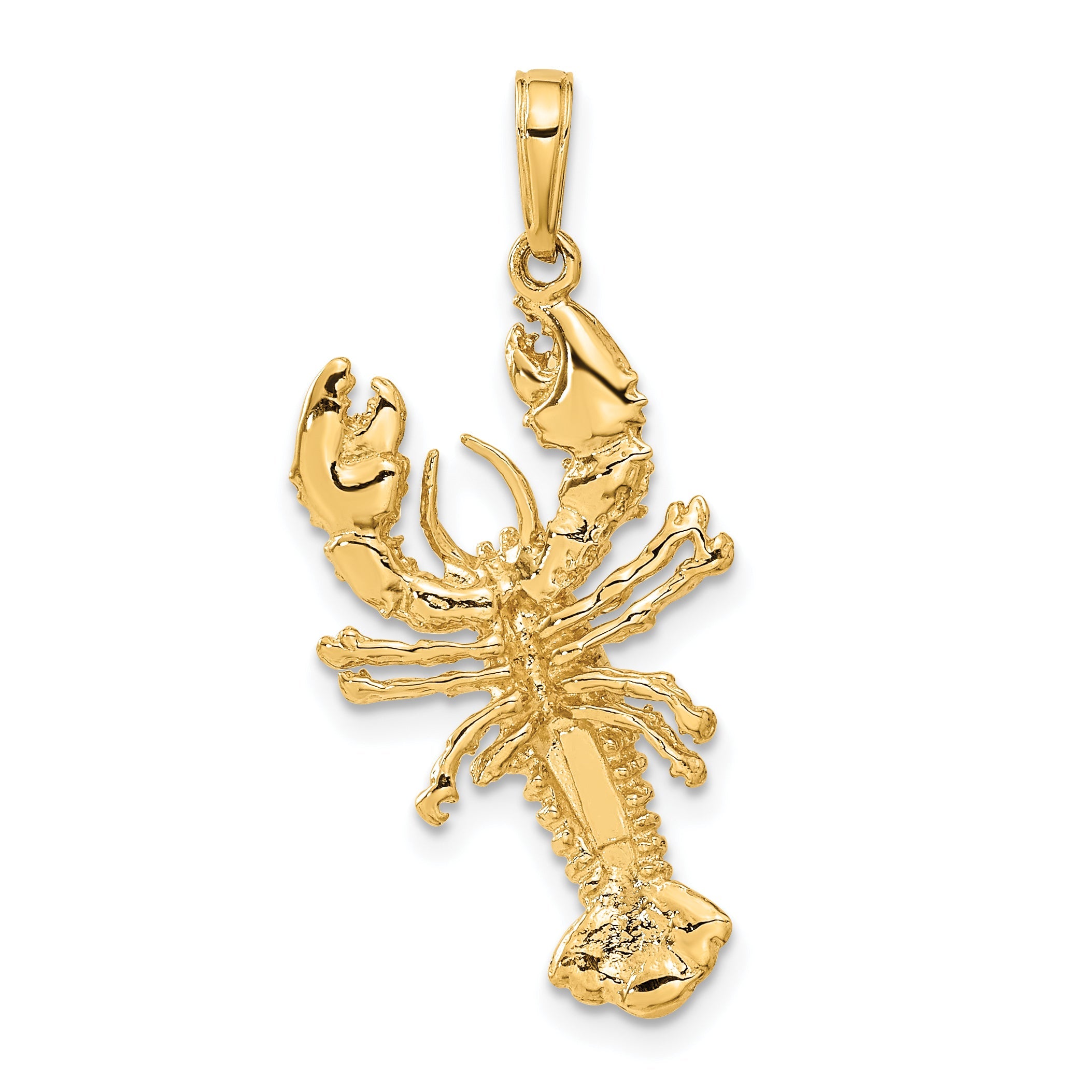 10K Yellow Gold Lobster Pendant