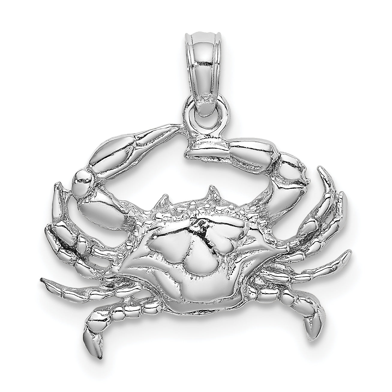 10K White Gold 10K 2-D Blue Crab Charm