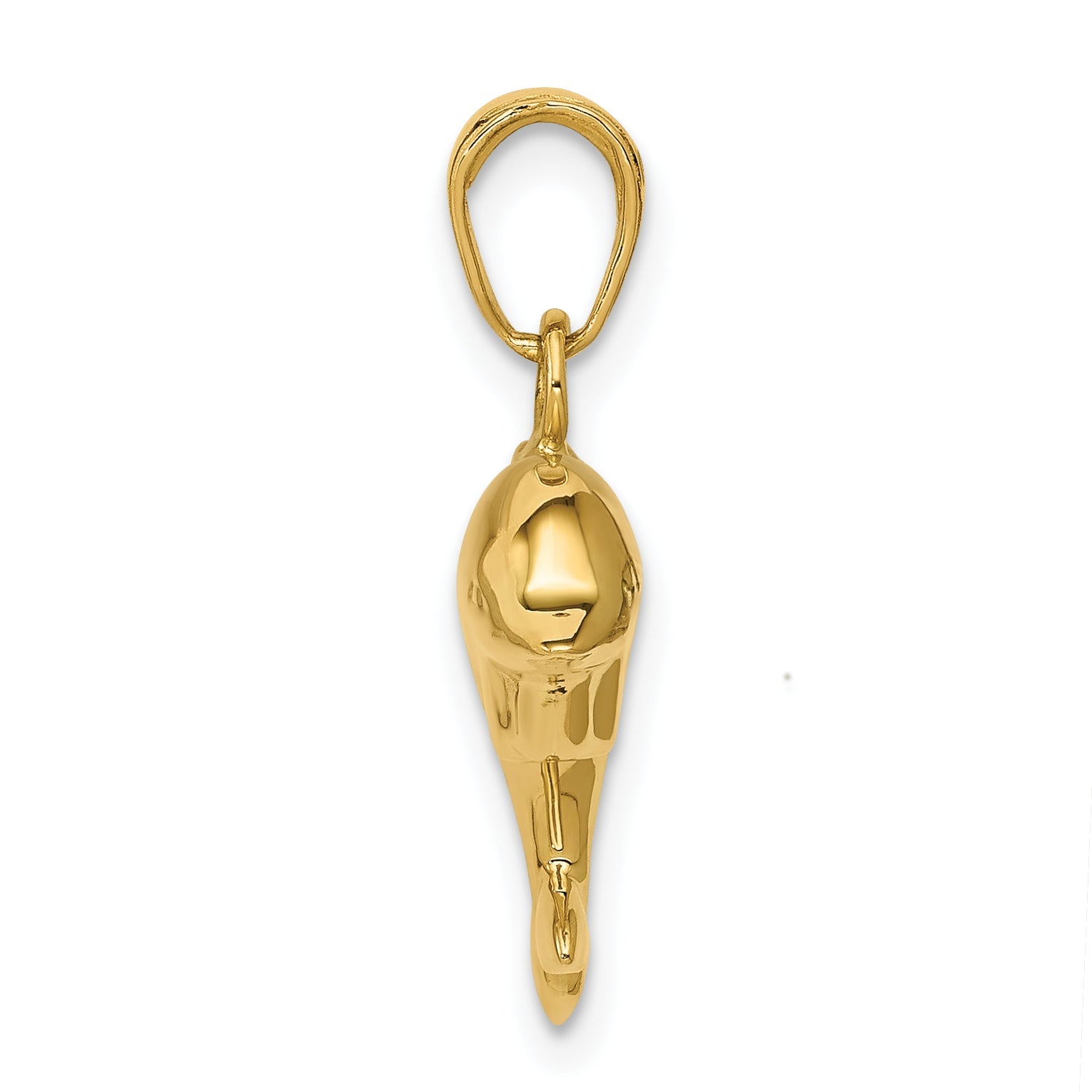 10K Yellow Gold 3-D Dolphin Pendant