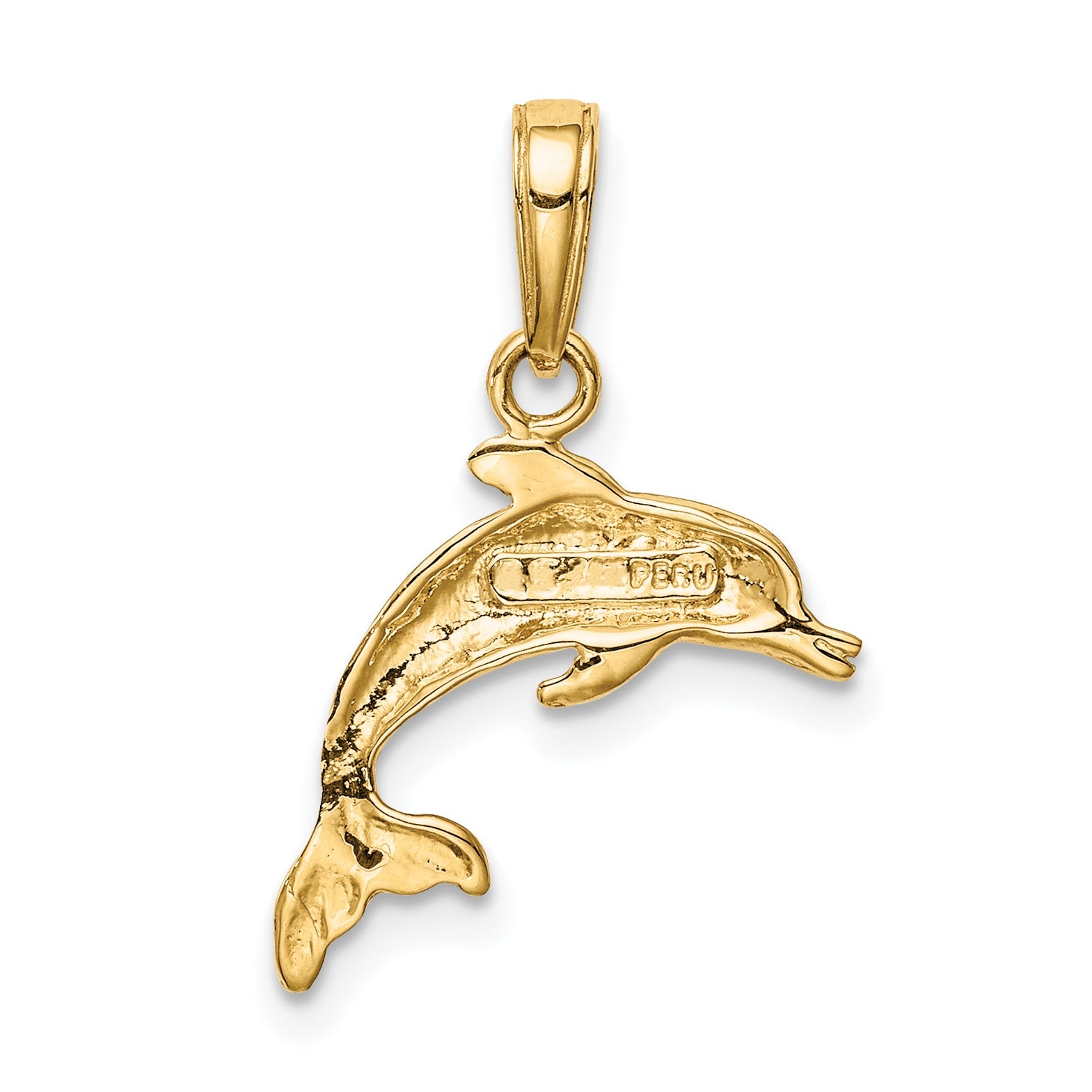 10K Yellow Gold Dolphin Pendant