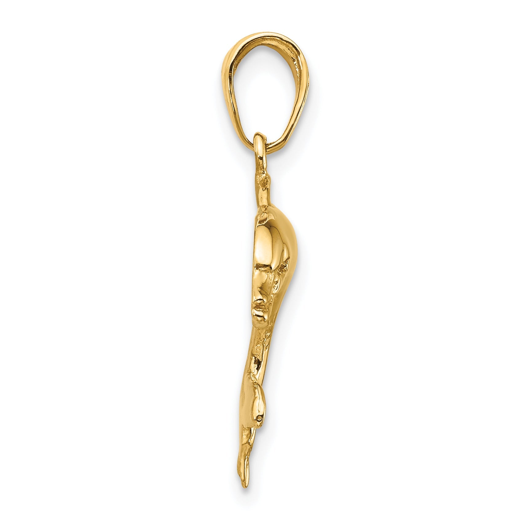 10K Yellow Gold 10K Dolphin Swimming Pendant
